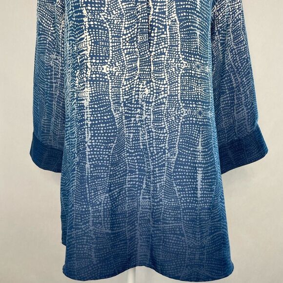 Soft Surroundings Blue Brigitte Tunic Style Blouse. Size Medium. - Picture 3 of 13